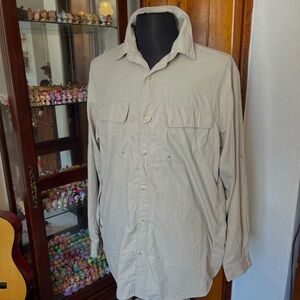 Tan Gravel Gear Button Up Shirt Size L